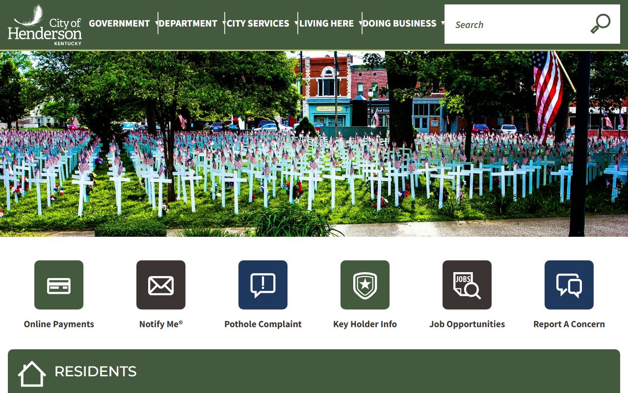 Henderson city downtown area near Henderson County Clerk office for marriage records