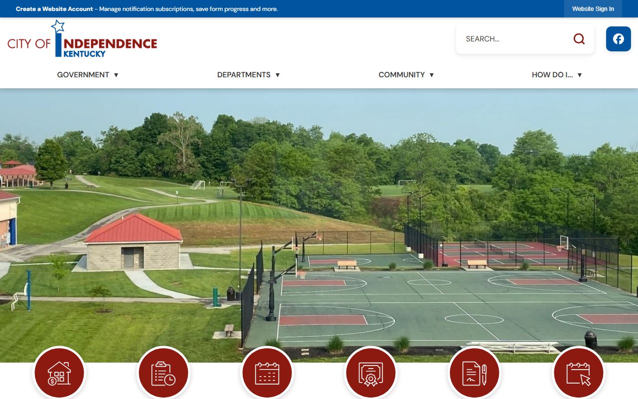 Independence city area showing Kenton County Clerk office location for marriage records