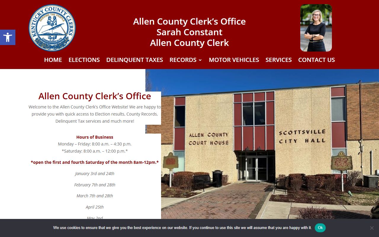 Allen County Clerk office for marriage records in Scottsville Kentucky