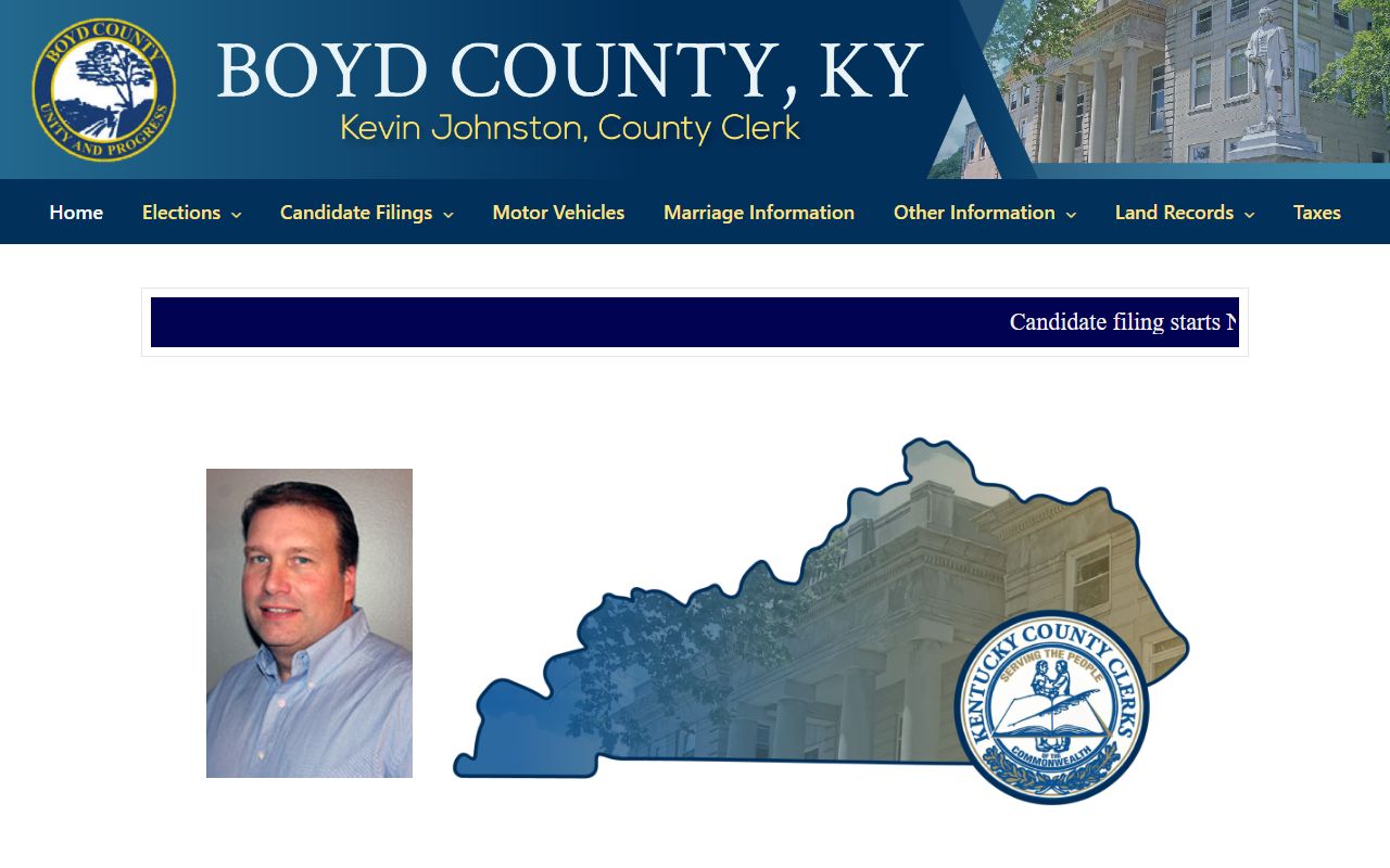 Boyd County Clerk office for marriage records in Eastern Kentucky