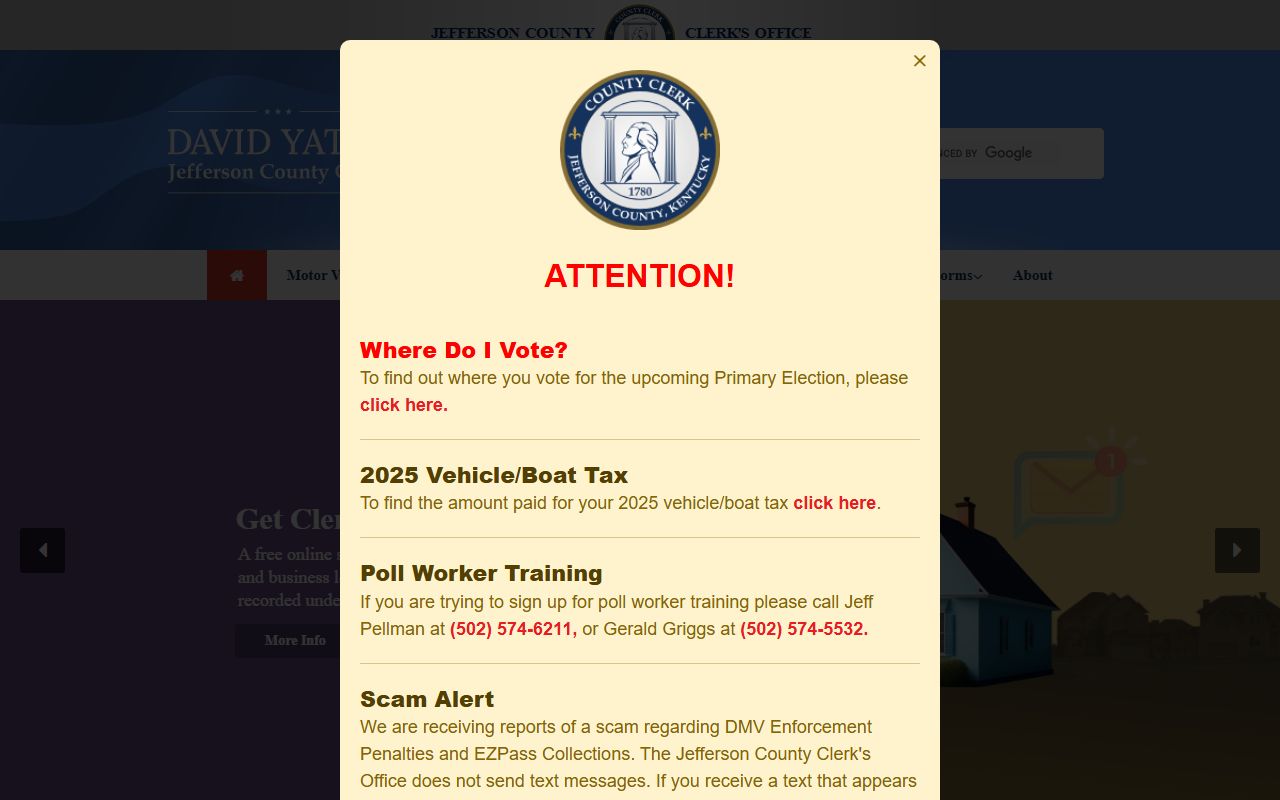 Jefferson County Clerk office for marriage records in Louisville