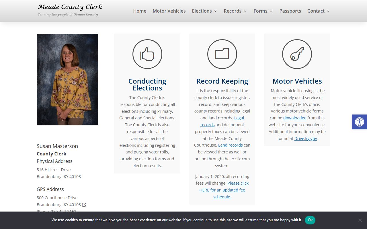 Meade County Clerk office for marriage records in Brandenburg
