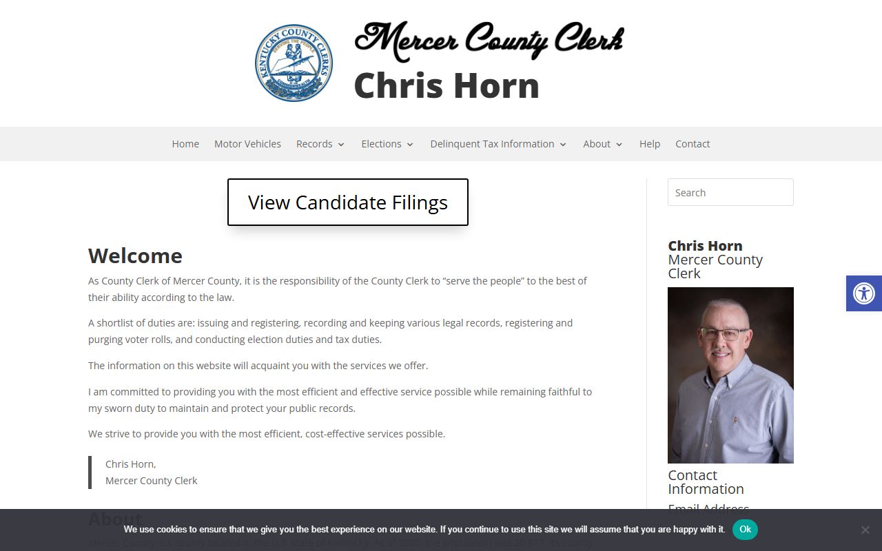 Mercer County Clerk office for marriage records in Harrodsburg Kentucky