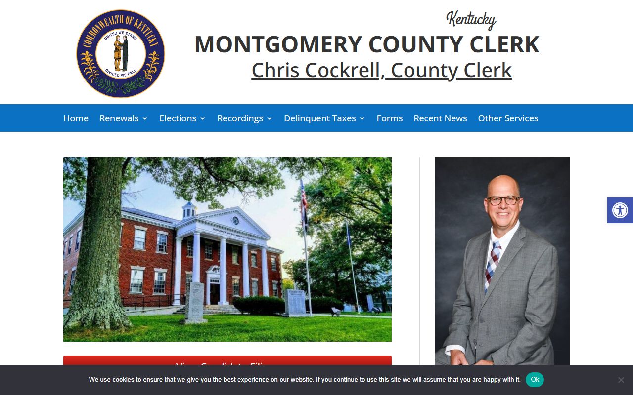 Montgomery County Clerk office for marriage records in Mount Sterling